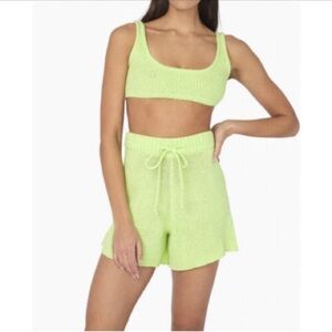 WeWoreWhat neon green matching knit set